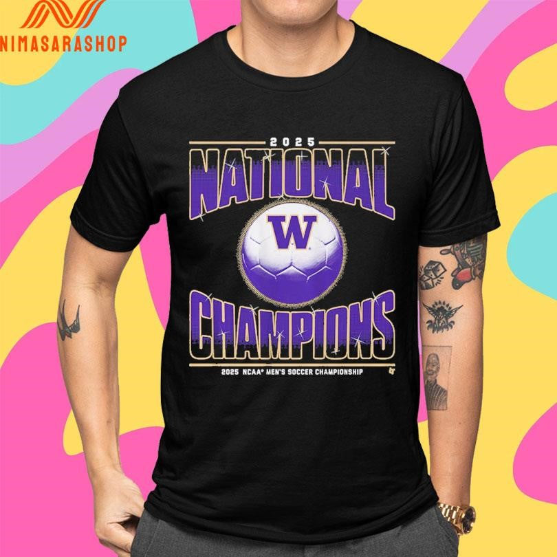 2025 National Champions 2025 NCAA Washington Men’s Soccer Championship Shirts