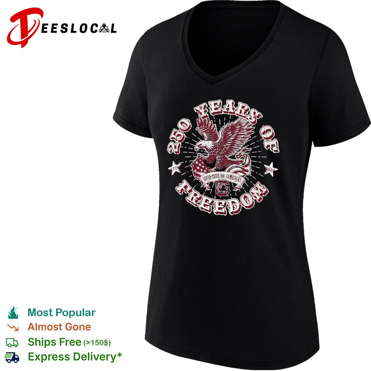250 Years of Freedom South Carolina Gamecocks 1776 2026 Patriotic Eagle Gamecocks shirt
