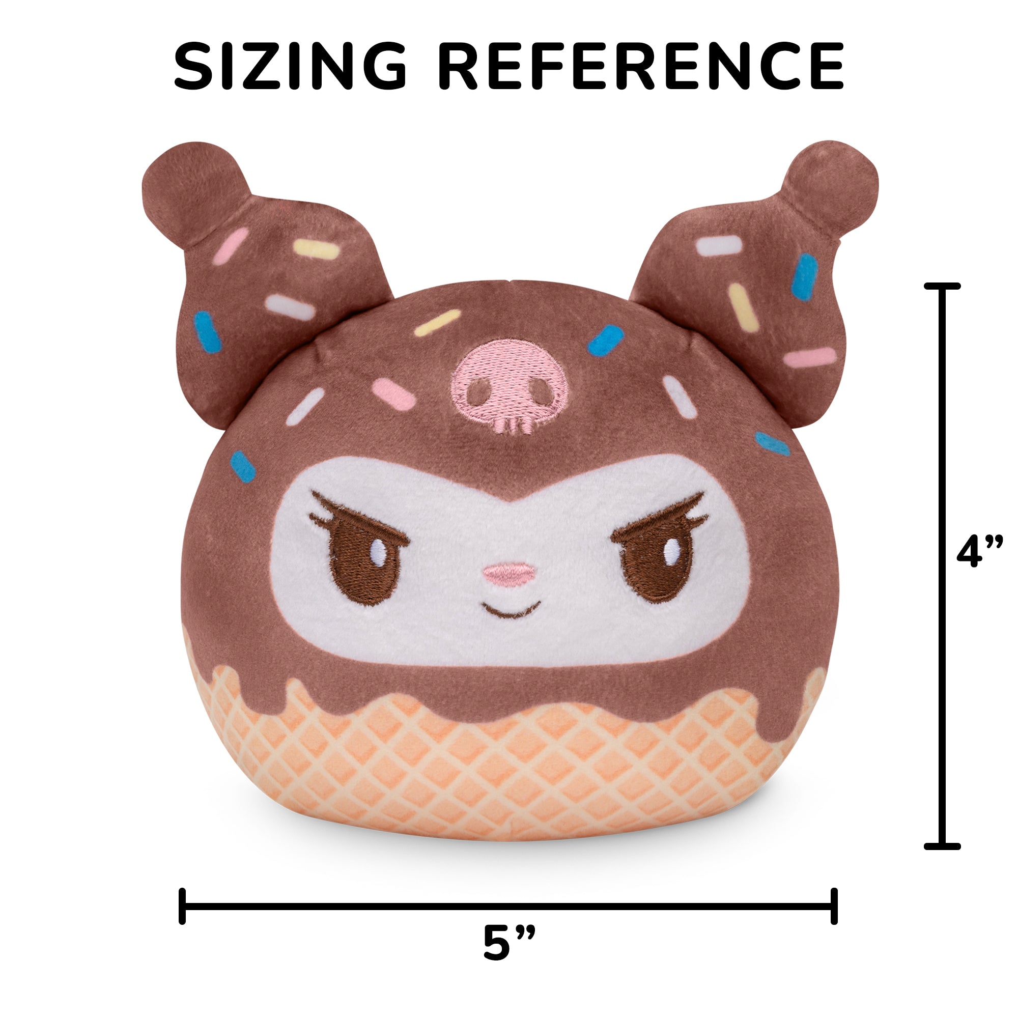 Kuromi Ice Cream Cone 4” Reversible Plushie
