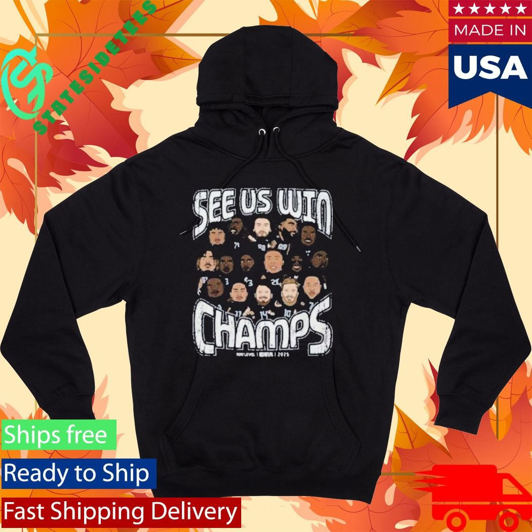 500 Level Seattle Football 2025 See Us Win Champs Cartoon Shirt