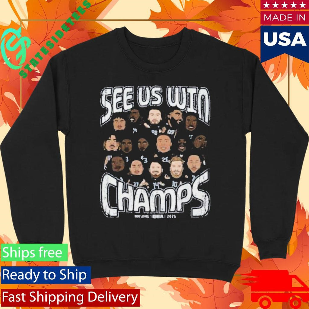 500 Level Seattle Football 2025 See Us Win Champs Cartoon Shirt
