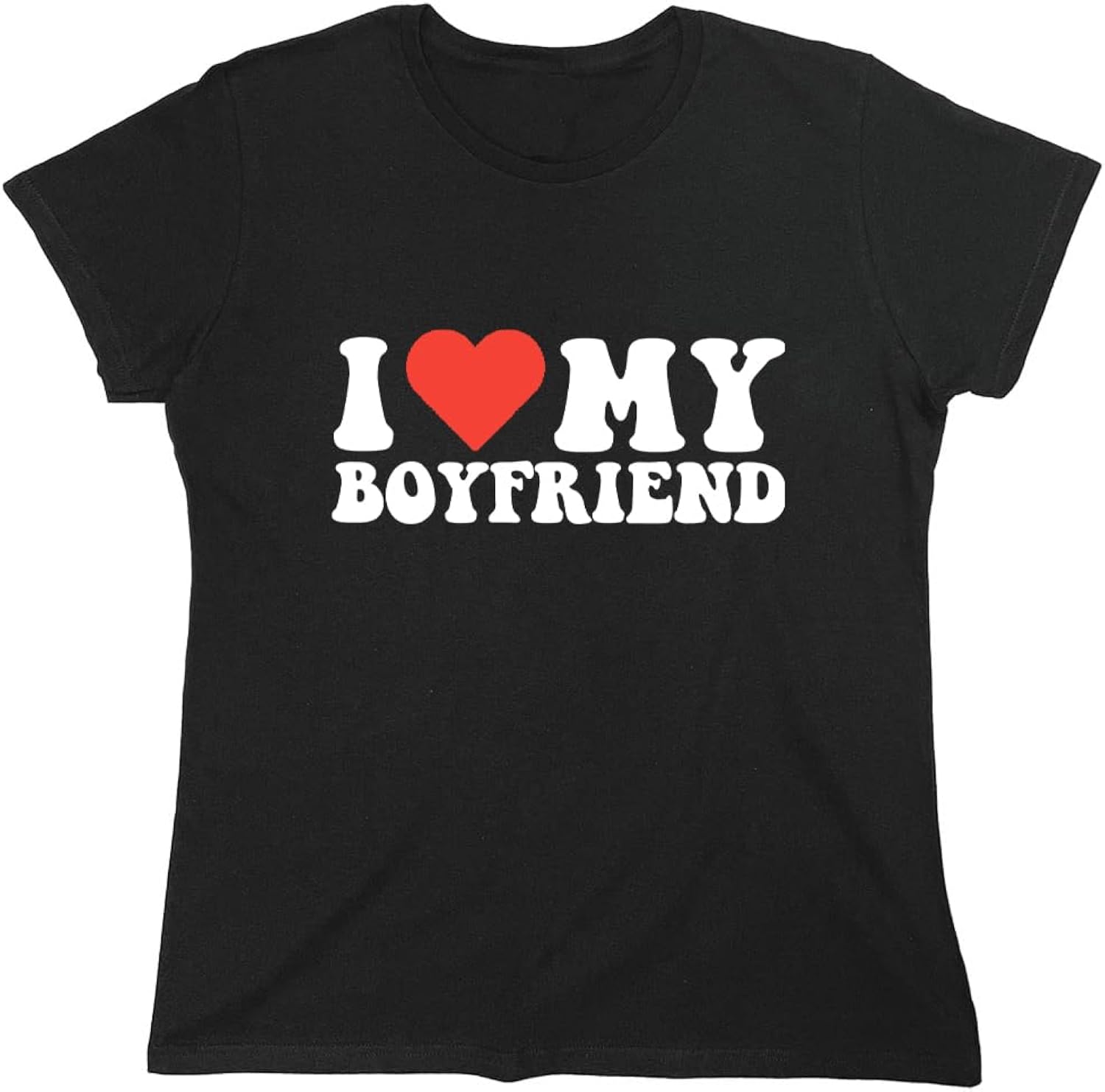 I Love My Boyfriend Heart Relationship Funny T Shirt | Expressive Graphic Tees for Men | Novelty Funny T-Shirts USA Printed