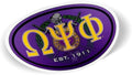 Omega Psi Phi Color Oval Decal Multicolor
