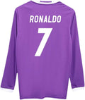 Ronaldo #7 Retro Long Sleeve Purple 16/17 Soccer Jersey for Men Fan Version