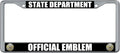 US Secretary of State Eagle Shield Medallion Emblem Government Official Seal Design License Plate Frame (2 Pack), Chrome Car Tag Holder
