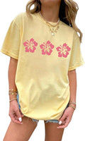 Girl's Cherry Leopard Shirt Short Sleeve Loose Cute Summer T Shirt Trendy Aesthetic Baggy Tops