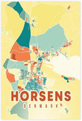 SWDXA Horsens-Denmark City Map Travel Poster Canvas Poster Wall Art Prints Room Aesthetic Murals Bedroom And Living Decorations 20" L X 30" W