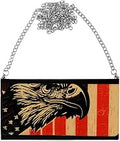 Bald Eagle Head Art Women's Wallet Clutch - American Flag Clutch for Women - Printed Women's Wallet Clutch