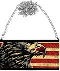 Bald Eagle Flying Art Women's Wallet Clutch - Printed Clutch for Women - Retro Women's Wallet Clutch