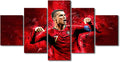 Artwork for Home Walls Motivational Wall Art CR7 Poster Artwork Cristiano Ronaldo Paintings Contemporary Artwork Bedroom Decoration Gift 5 Piece Framed Canvas Wall Art Ready to Hang 60x32 in