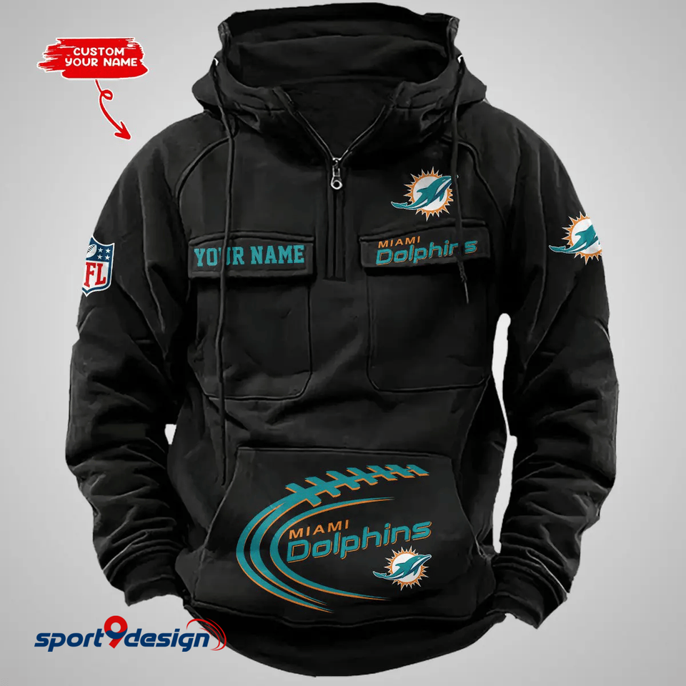 Miami Dolphins Custom Cargo Hoodie, Gift For Fan