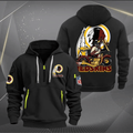 Washington Redskins Quarter Zip Hoodie Biker Taz Custom Name Gift For Fan