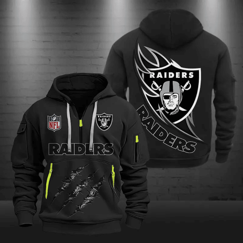 Las Vegas Raider Quarter Zip Hoodie Football Team Logo Gift For Fan