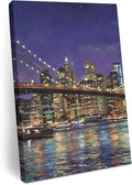 Ship Next Day - Modern Art Wall Art, City Bridge Aesthetics Contemporary Canvas Print Painting Artwork Picture for Wall Living Room Bathroom Bedroom Kitchen Office Dining Room Decor 16"x20"