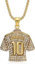 Soccer Jersey Youth Necklace, Football Jersey Kids Number 10 Necklace, Soccer Necklaces for Boys Mens Fans