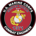U.S.M.C. MOS 1371 Combat Engineer Decal 5.5" - Red