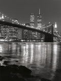 Picture Peddler Brooklyn Bridge with World Trade Center New York City by Chris Bliss Landmark Print Poster Image and Overall Size is 8x10 Inches