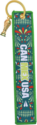 FIFA Official World Cup 2026 Collectible Keychain – "CAN·MEX·USA" Embroidered Fabric Key Fob with 3D Mini Trophy – 6.2 Inch Premium Tri-Nation Host Edition for Keys, Backpacks & Luggage