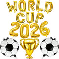 Soccer Balloons Set Party Decorations, 15 PCS World Game Cup Letter Balloons Soccer Shaped Foil Balloons with 2026 Number and Champion Trophy Balloon for Soccer Sports Theme Game Day Party Decorations