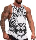 Mens Graphic Tank Tops Animal Print Oversized Stringer T-Shirts Summer Cool Casual Undershirts Fashion Tees Sleeveless Round Neck Muscle Tank Tops
