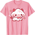 Kawaii Cow Strawberry Cute Aesthetic Anime Girls Teens Kids T-Shirt