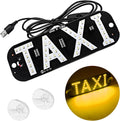 DXNQ Taxi LED Sign Decor, 5V USB Bright Taxi Led Windscreen Cab Indicator Lamp Signal, Vibrant Taxi LED Sign Decor with Transparent Suction Cups for Driver (Yellow, USB)