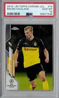 2019-20 Topps Chrome UCL Soccer #74 Erling Haaland Rookie Card Graded PSA 10 Gem Mint