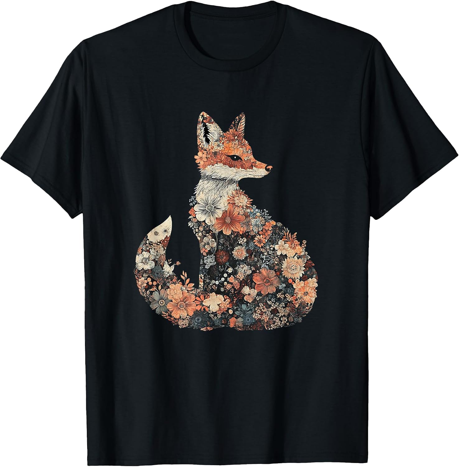 Floral Fox – Cottagecore Woodland Animal T-Shirt