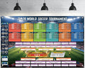 AhfuLife Extra Large World Cup Tournament Schedule Poster Fabric Backdrop, 5.9 x 4.1 ft, 1 Pc World Soccer Wall Chart Background Banner, 2026 Soccer Tournament Decorations for Fans Home Office Bar Party Decor