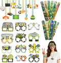 36 Pcs Soccer Party Favors, World Soccer Cup Party Decorations Photo Props, 12 Beaded Necklaces 12 Slap Bracelets 12 Paper Glasses Accessories for Party Decorations,Classroom Rewards Supplies