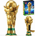 World Cup Trophy Soccer Building Blocks Cup for Adults, Golden Footballl Set Model for Display, Home Office Decor, Soccer Fans