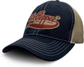 Vintage Drink Dr Pepper Hat - Mesh Back Dr Pepper Soda Baseball Cap (Navy and Beige)