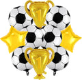 10 Pcs Soccer Balloons Set, 24 Inch Champion Trophy Foil Balloons Star Balloon 2026 World Cup Party Decorations for Birthday Sports Soccer Party Decorations