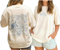 Women Teens Cute Oversized Graphic Tee Shirts Summer Y2k Short Sleeve Crewneck Ocean Seashell Baggy Tees Streetwear