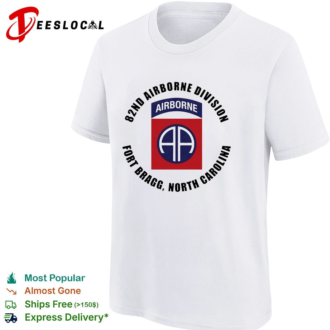 82nd Airborne Division Fort Bragg North Carolina AA All American shirt