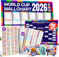World Cup Wall Chart 2026 Interactive Kit (USA Edition) – A1 Soccer Tournament Wall Planner, 288 Team Progression Stickers, 96 Match Action Stickers, Tournament Tracker & USA Sticker