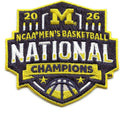 2026 NCAA Men's Basketball National Champions Michigan Jersey Patch Embroidered Emblem