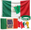 2026 World Cup Supporter Set – Bunting, Thundersticks, Wristband & Keyring – Football Fan Set, USA/Mexico/England