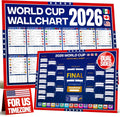World Cup Bracket Poster 2026 | USA Theme - A1 Size 2026 World Cup Soccer Poster with US Kick Off Times, Fixtures, Stadiums & Host Cities | World Cup Wall Chart
