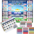 2026 World Soccer Tournament Extra Large Schedule Poster Set (3 Pack) – 43"x32" Wall Chart Calendar with 48 Team Flag Stickers, Includes A3 Stadium & Match Points Posters, Marker & Mounting Tape