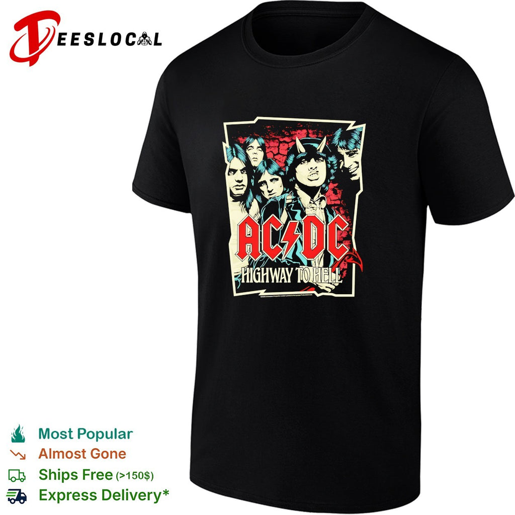 ACDC Highway to Hell illustrated band members shirt