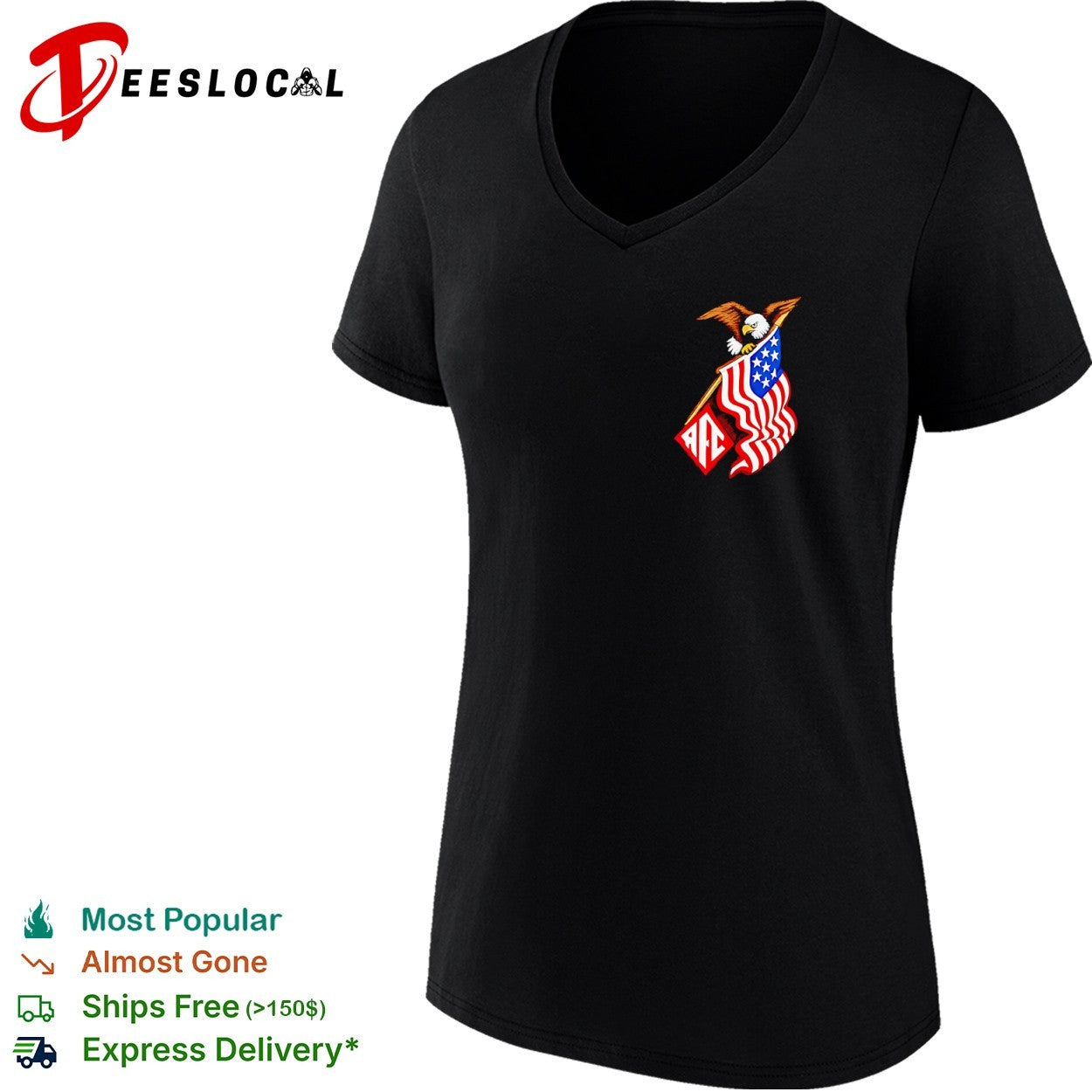 AFC bald eagle American flag shirt