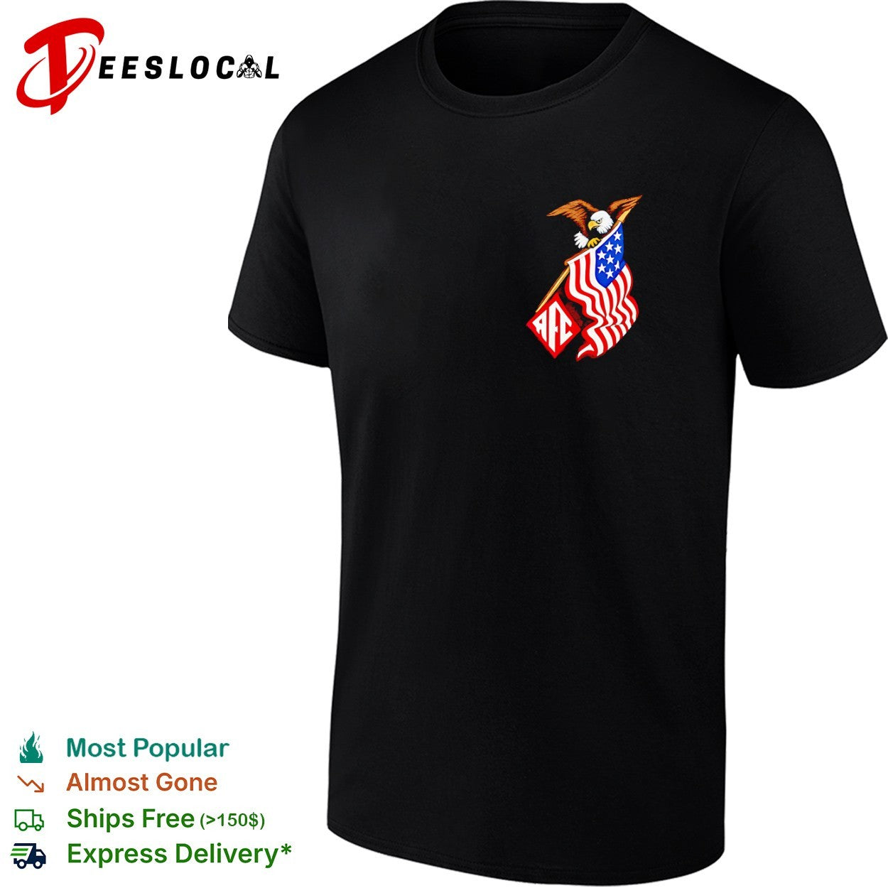 AFC bald eagle American flag shirt
