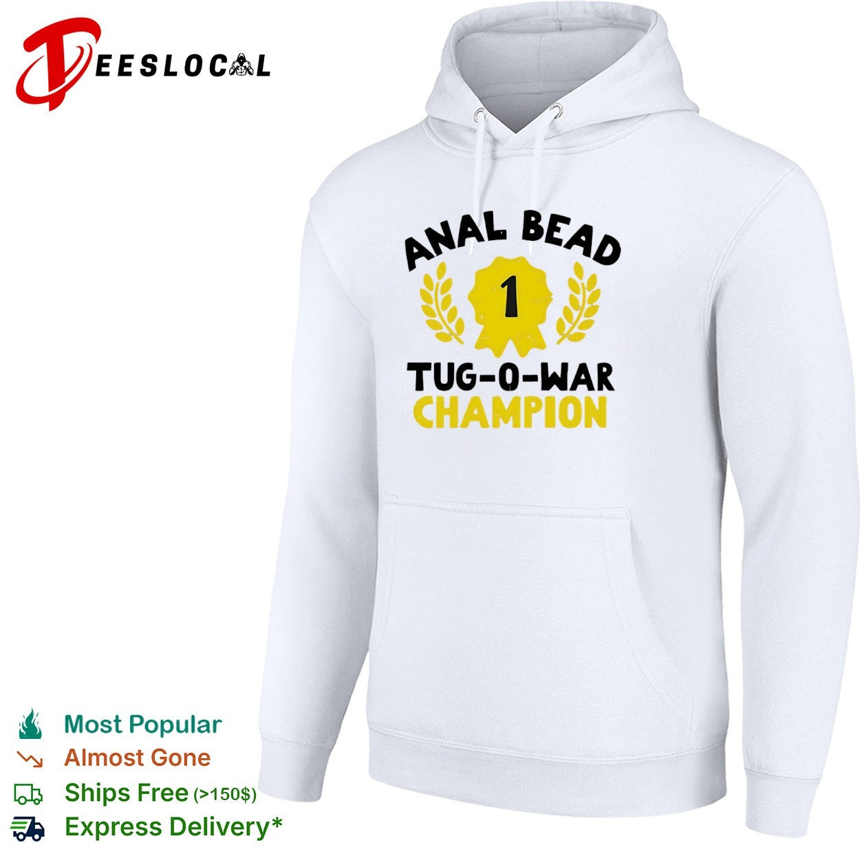 Adult humor yellow ribbon anal bead 1 tug o war champion shirt