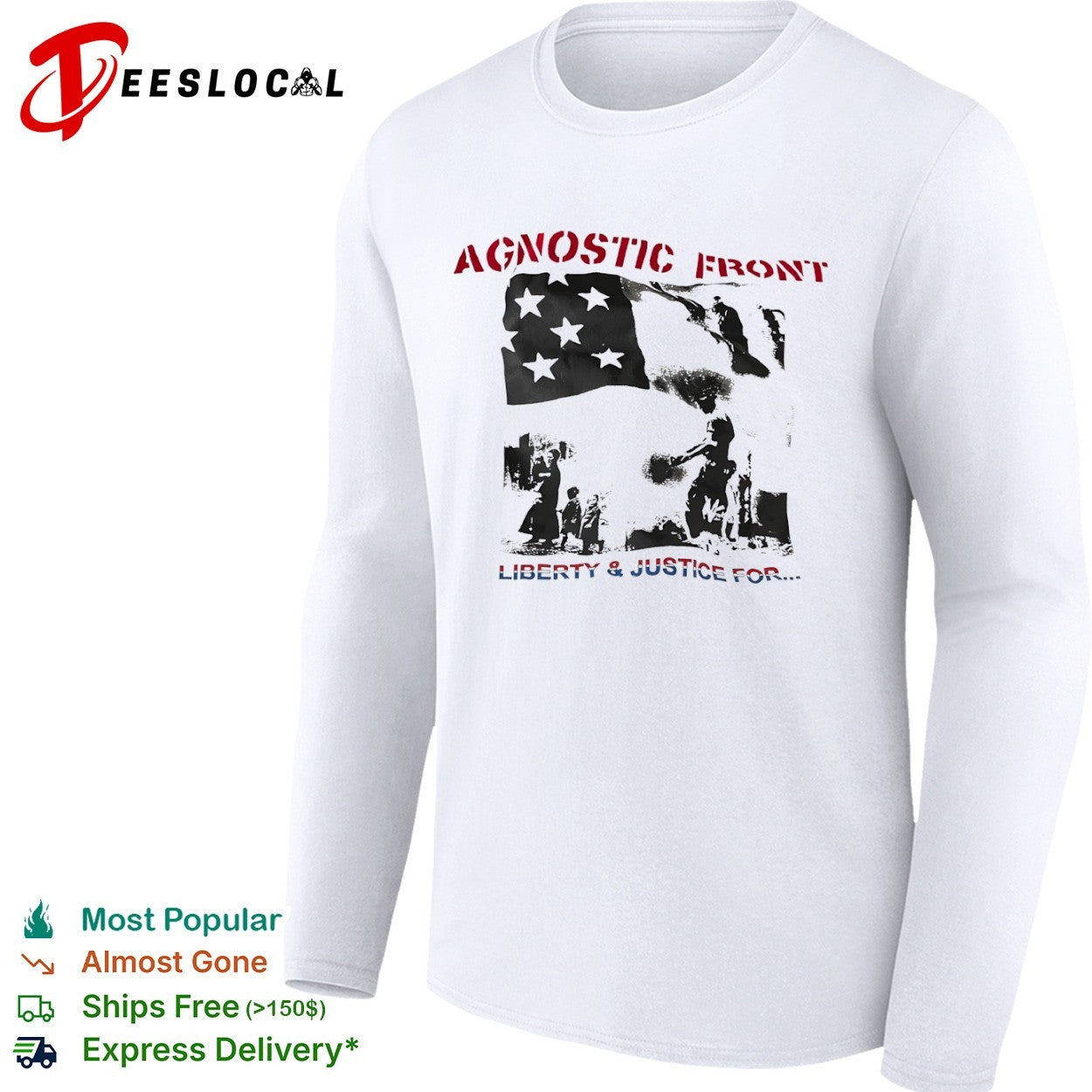 Agnostic Front Liberty and Justice for Flag Military shirt