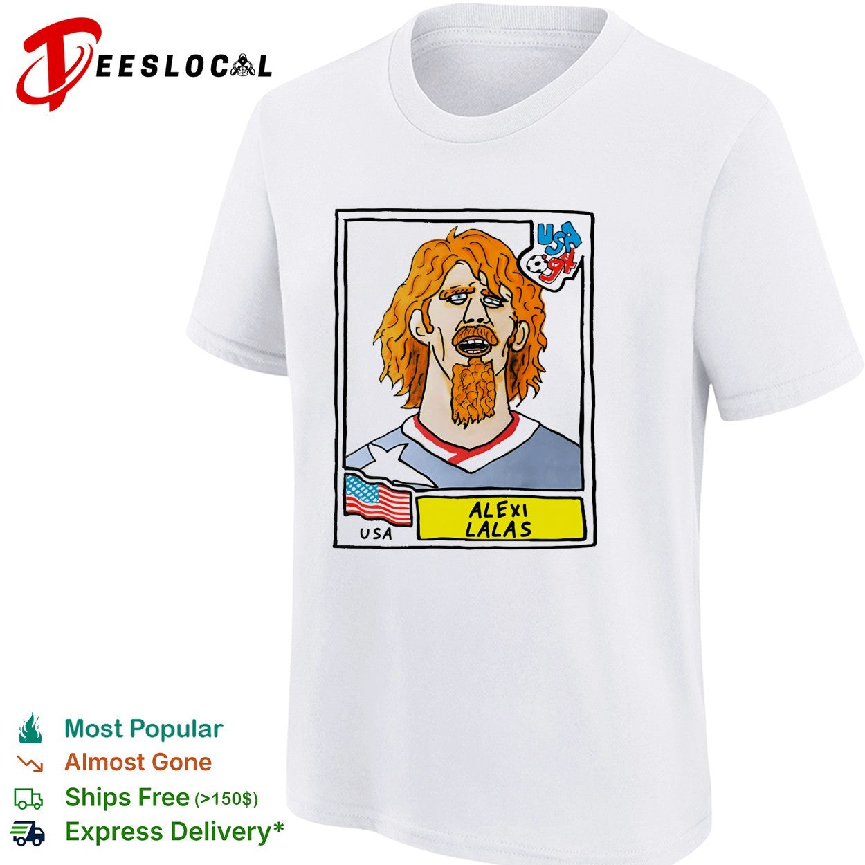 Alexi Lalas USA soccer player vintage world cup collectible card shirt