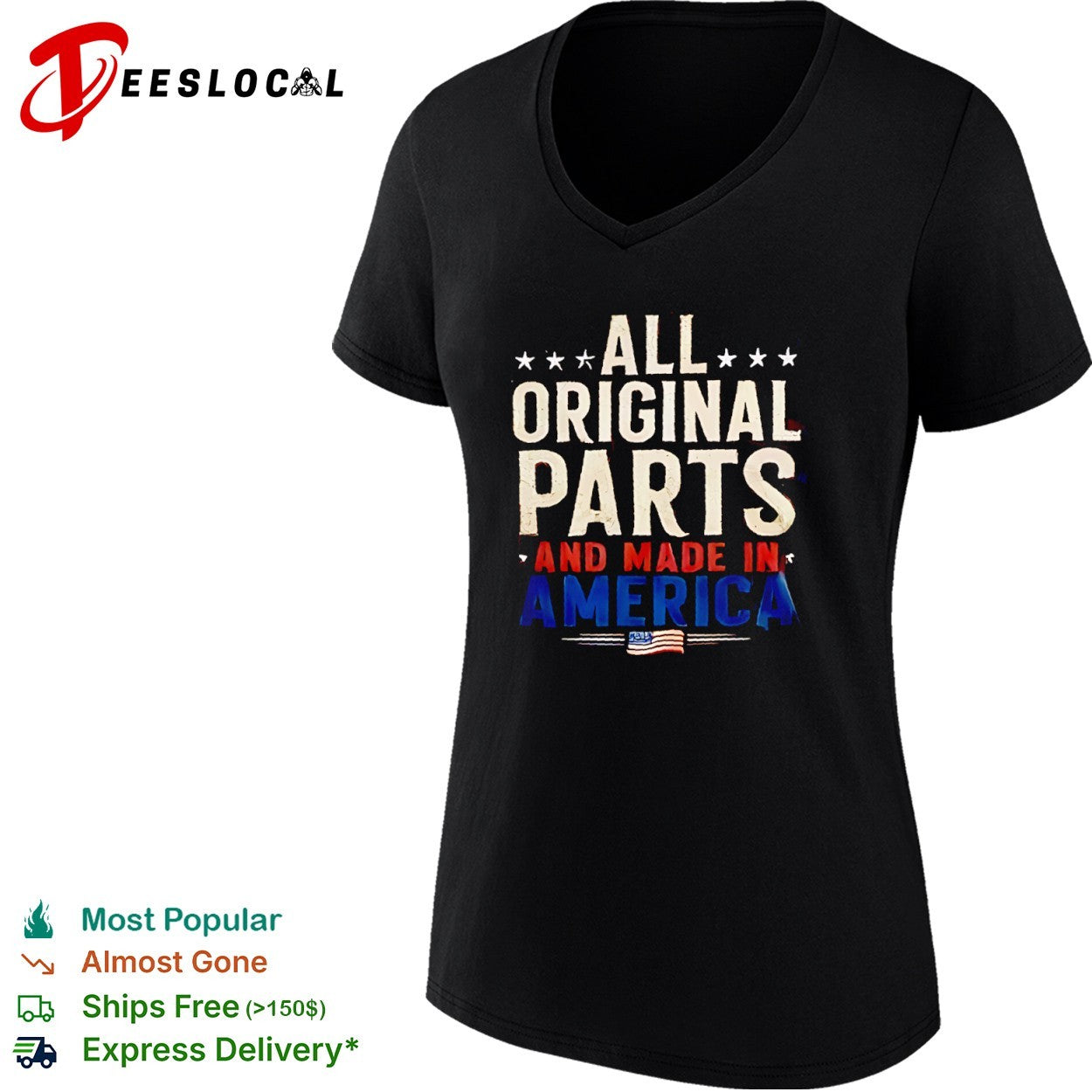 All original parts and made in America USA flag shirt