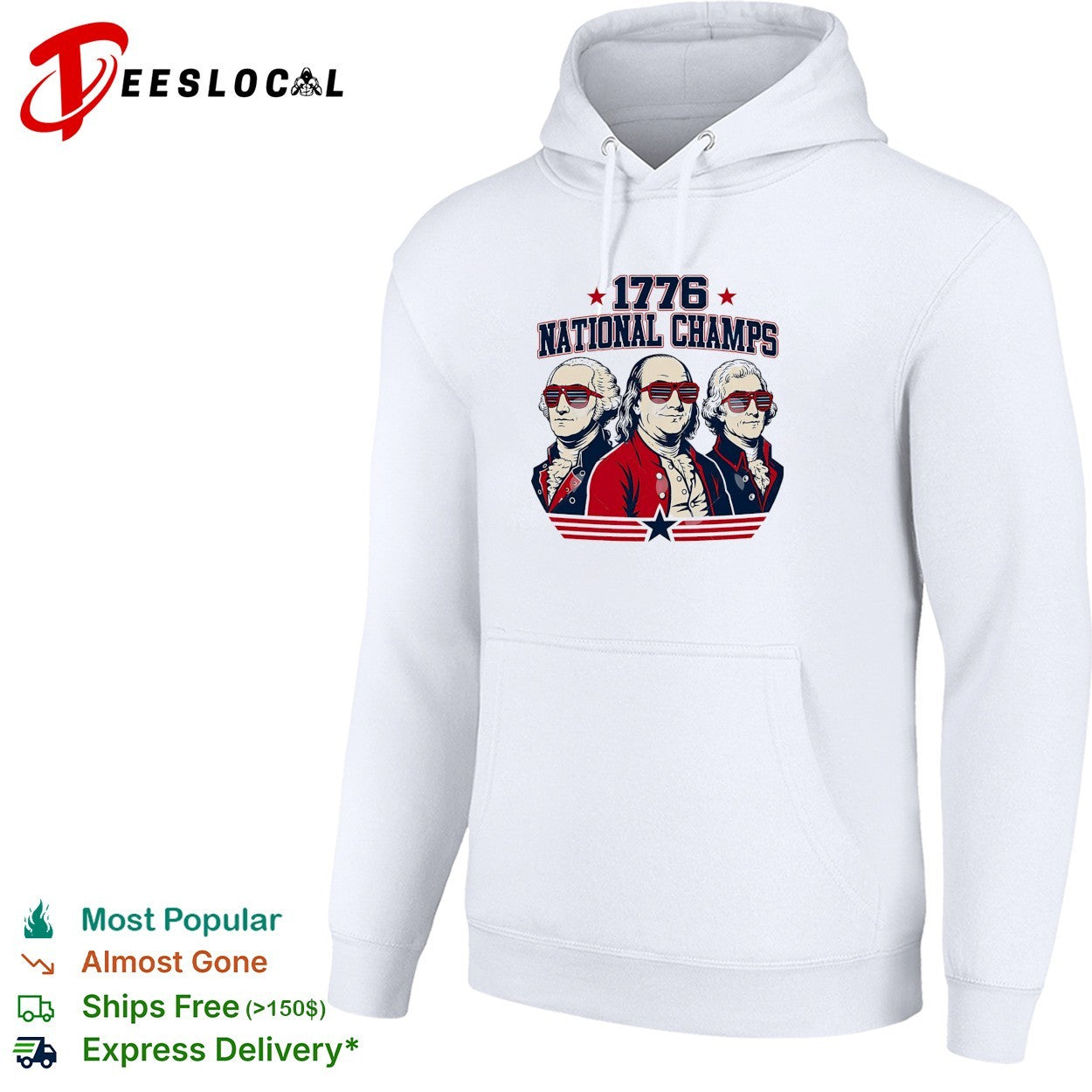 America 1776 national champs founding fathers with sunglasses shirt