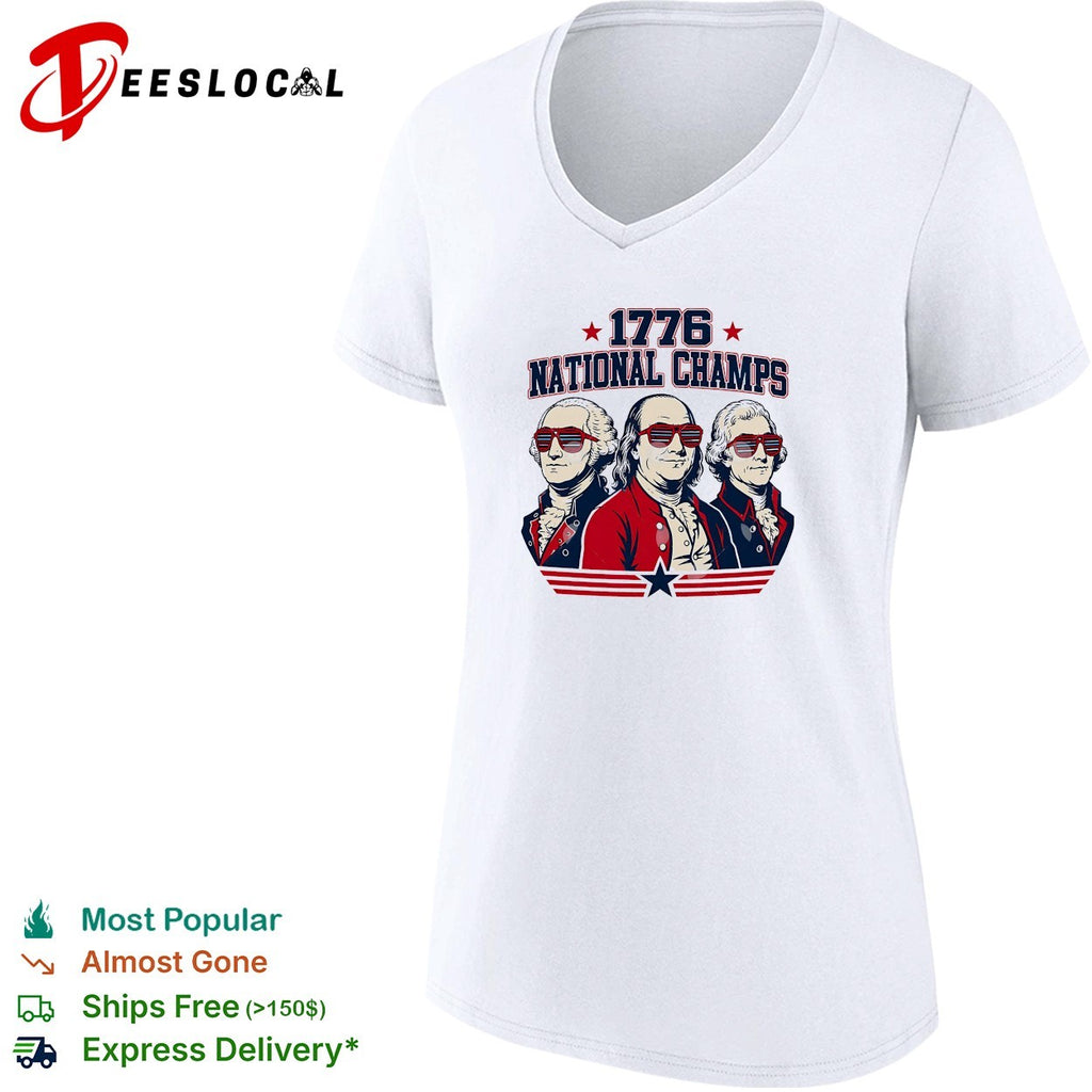 America 1776 national champs founding fathers with sunglasses shirt