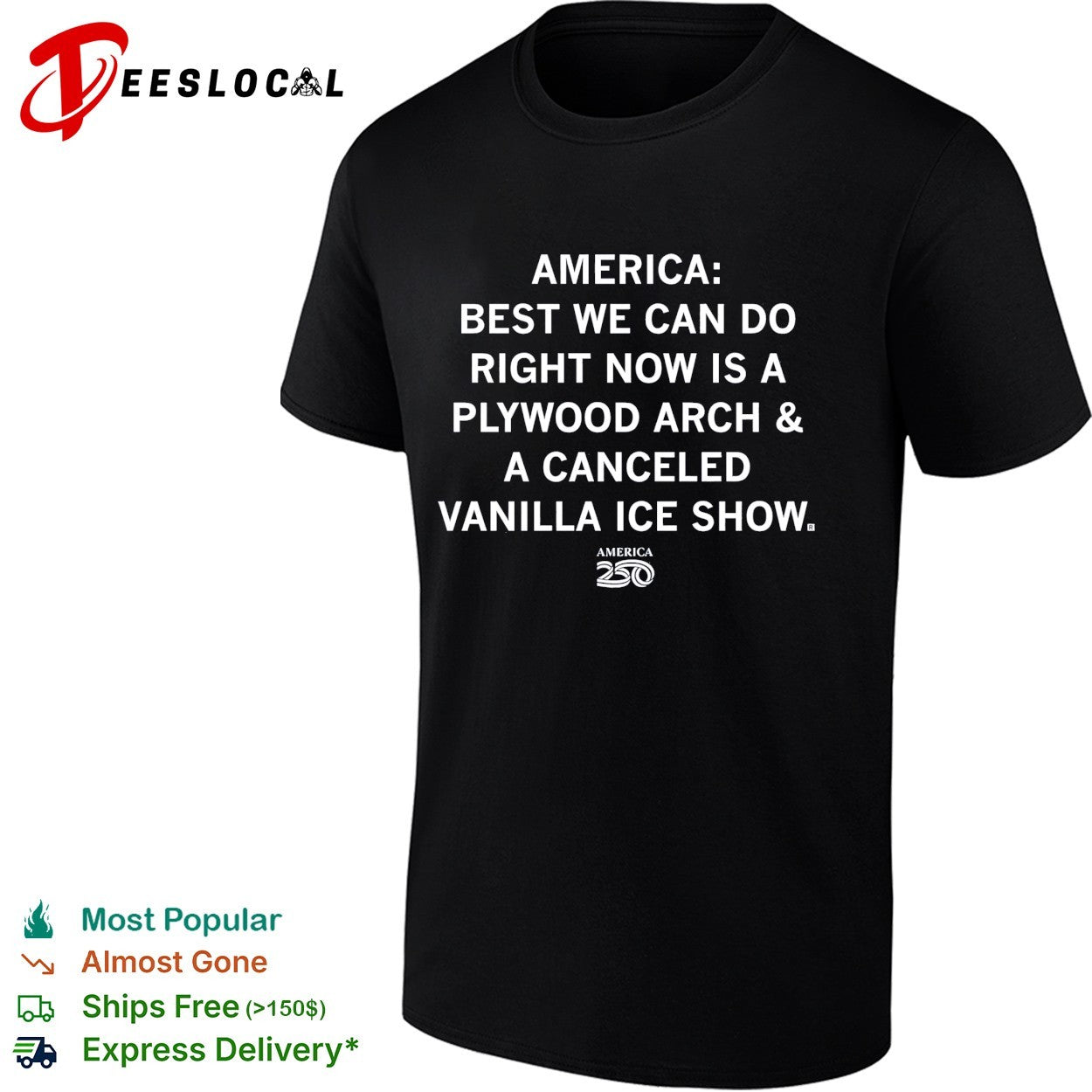 America 250 Plywood Arch and Vanilla Ice shirt